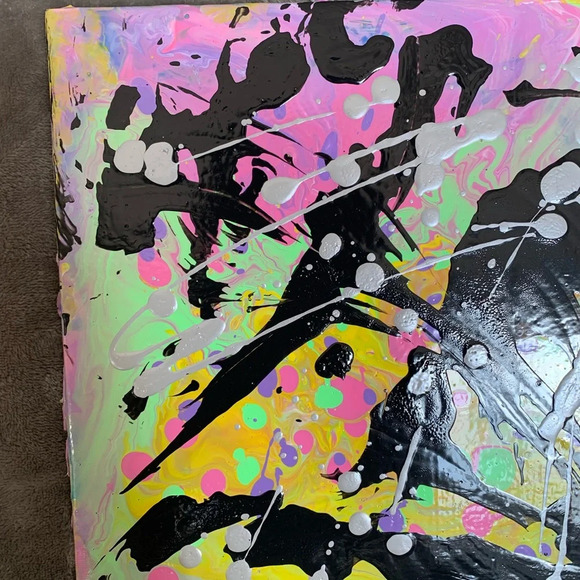 Original Artwork! New Paint Pour Series - 10x10 canvas board - Picture 4 of 5